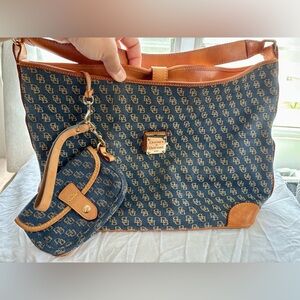 Dooney & Bourke denim Shoulder Bag with Monogram